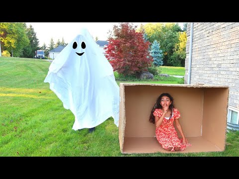 Heidi and Zidane Play Hide and Seek!Hiding from the ghost!