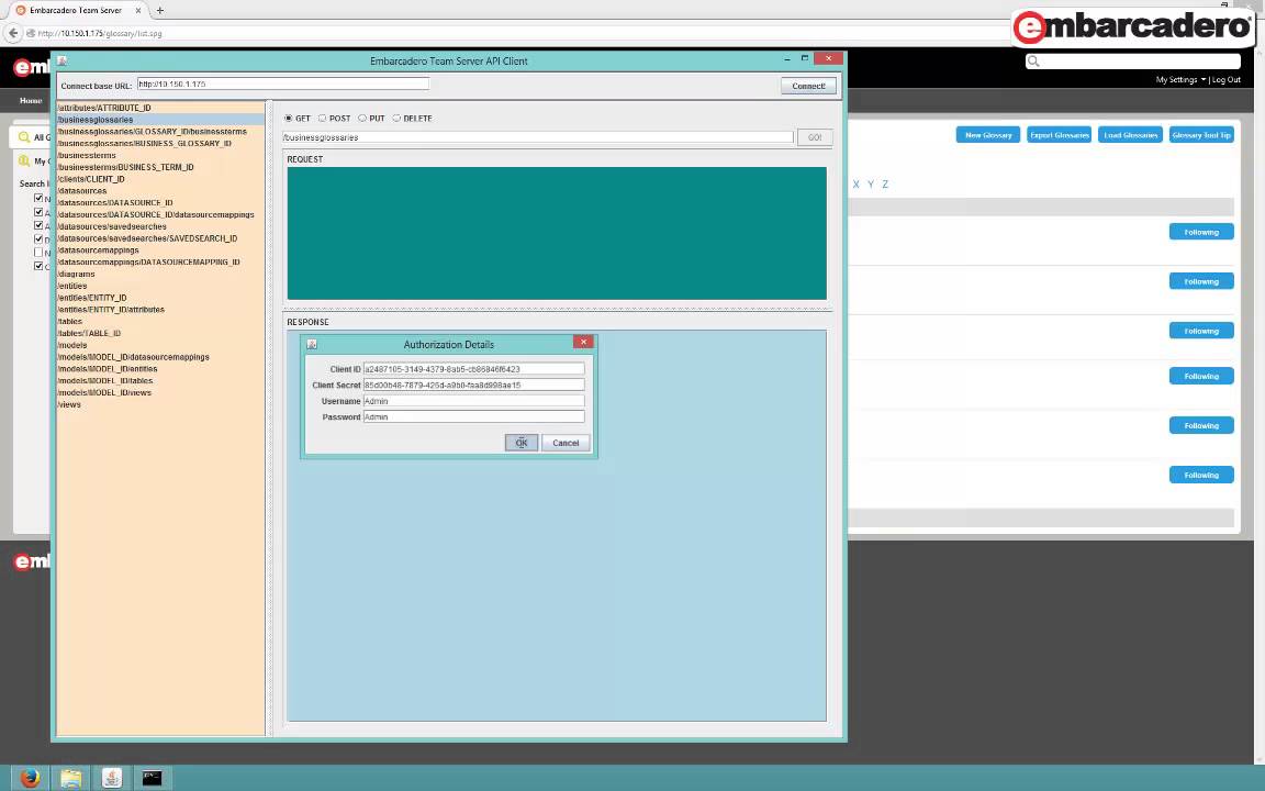 Team Server API - Create a Glossary
