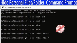 How to Hide or Unhide Files and Folders by Command Prompt on Windows 10.