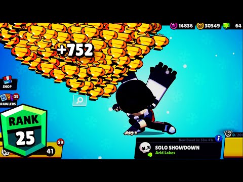 Noob Push EDGAR Nonstop 752 TROPHIES - Brawl Stars Funny moments #8