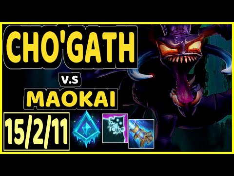 RAGNER (CHO'GATH) vs MAOKAI - 15/2/11 KDA TOP GAMEPLAY - EUW Ranked GRANDMASTER
