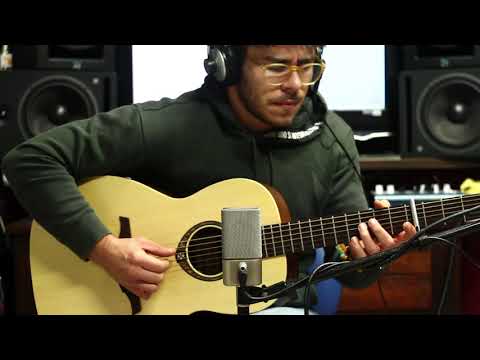 Lag guitars Parlor and Austrian Audio OC818 mic - acoustic guitar riff- open tuning