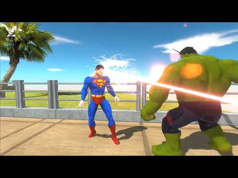 SUPERMAN DC COMICS vs HULK MARVEL OASIS DEATH RUN  - Animal Revolt Battle Simulator