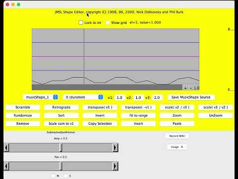 JMSL Tutorial "TestSubtractiveSynthVoiceInstrumentAllDimensions"