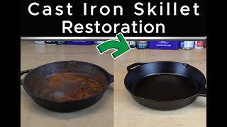 Cast Iron Skillet Restoration & Season #asmr
