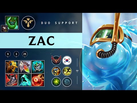 Zac Support vs Bard - KR Grandmaster Patch 25.24