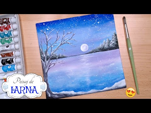 ❄️Peisaj de Iarna | Cum pictez zapada | Winter snowy landscape painting