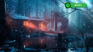 Blue Blue Christmas | Acoustic Bluegrass Version | Country Christmas Music | Cozy Cabin with snow