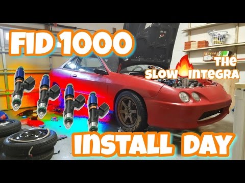 Slow Integras new Injectors!! FID Injectors Install video