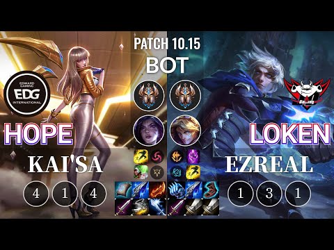 EDG Hope Kai'Sa vs JDG LokeN Ezreal Bot - KR Patch 10.15