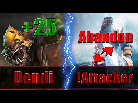 Dendi plays Sand King Roaming vs !Attacker Kunkka Abandons - Dota 2