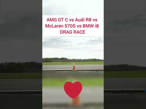 AMG GT C vs Audi R8 vs McLaren 570S vs BMW i8 DRAG RACE   FULL VİDEO =Carwow  İnstagram= rockcar__