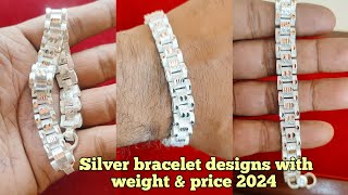 Silver New bracelet design with weight and price 2024
