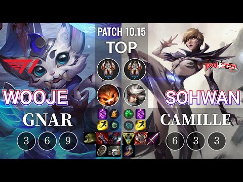 T1 Wooje Gnar vs KT SoHwan Camille Top - KR Patch 10.15
