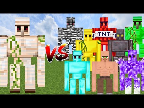 IRON GOLEM vs ALL GOLEMS | Minecraft Mob Battle