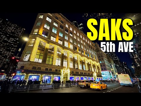 NEW YORK CITY Walking Tour [4K] - SAKS FIFTH AVENUE / The American Luxury Department Store