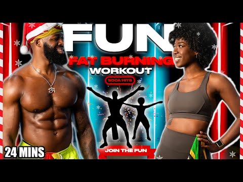 24-Minute Fat Burning Soca Dance Workout | Christmas Party Special 🎄