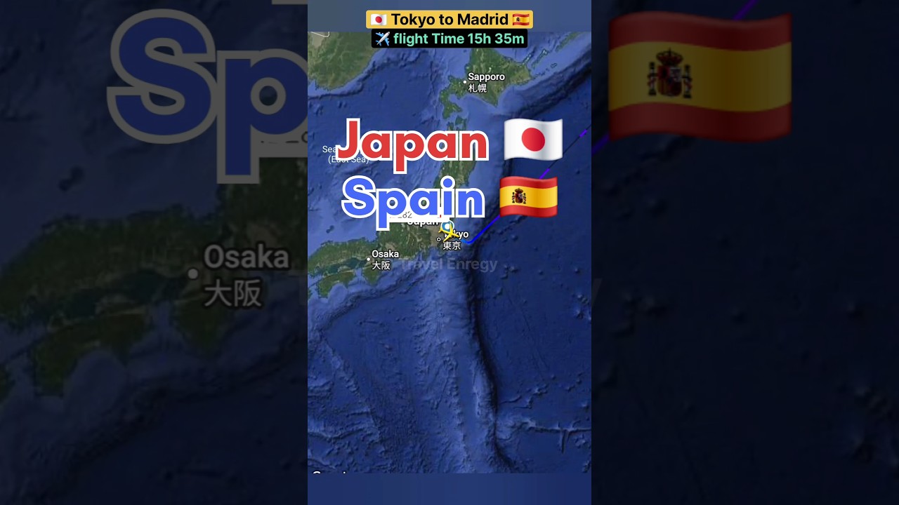 Japan 🇯🇵 to Spain 🇪🇸 flight Route direct flight ✈️ Operator by Iberia