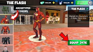 How To Equip The Flash Marvel Heroes In Rope Hero Vice Town | Rope Hero Update | The Flash