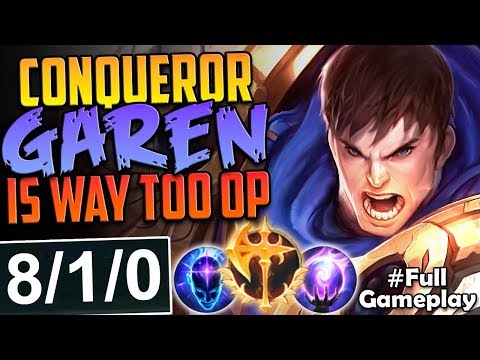 CONQUEROR GAREN IS WAY TOO OP | ULTI = INSANT DEATH | Garen vs Fiora TOP SEASON 8 Gameplay