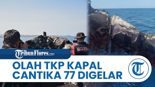 Tim Puslabfor Polda Bali Didampingi Polariud Polda NTT Memulai Olah TKP Terbakarnya Kapal Cantika 77