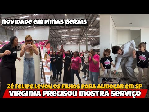 Virginia precisou mostra serviço em Minas Gerais/ Zé Felipe levou os filhos para almoçar 