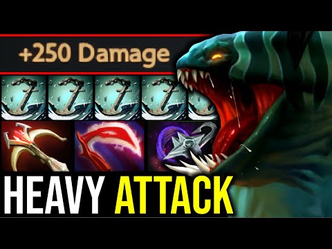 HEAVY ATTACK..!! +250 Damage Tidehunter 1 Hit Kill 7.25 | Dota 2