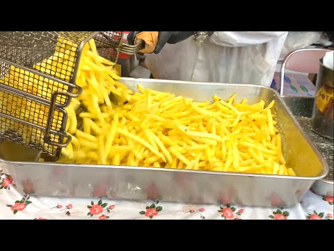 入れすぎw超メガ盛り！フライドポテトJapanese street food "french fry" /How to make finger chips   /fried potatoes