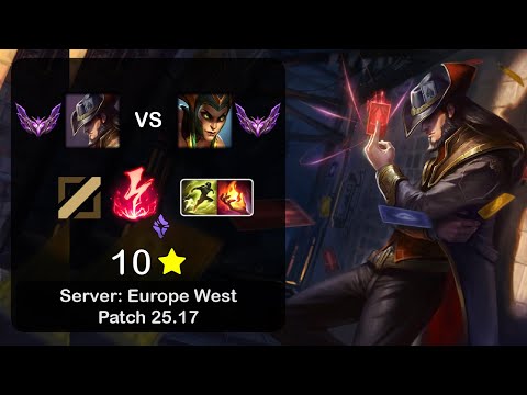 Twisted Fate Mid vs Cassiopeia - EUW Master - Patch 25.17