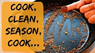 How To Clean And Season Cast Iron Skillet After Cooking & How To Season New Cast Iron Skillet