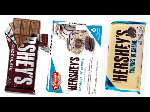 ASMR Unwrapping HERSHEY'S Chocolate Candy Bars + Hershey's Cookies N Crème Cupcakes