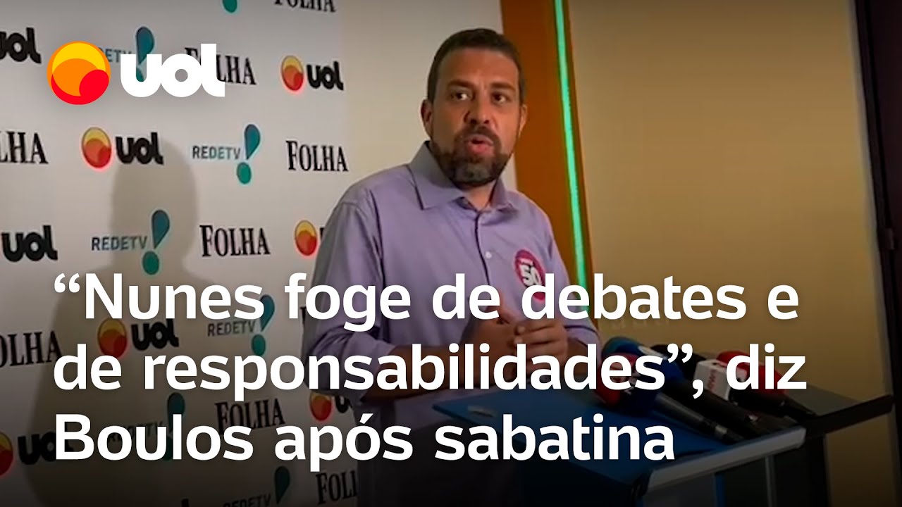 Boulos diz que Nunes foge de debates e de responsabilidades após sabatina UOL/Folha/RedeTV