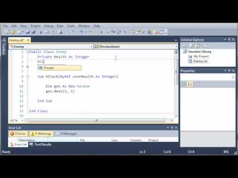 Visual Basic Tutorial 145 Game Part 1 Class Libraries