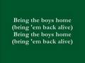"Bring the Boys Home" by Freda Payne with lyrics