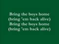 "Bring the Boys Home" by Freda Payne with lyrics