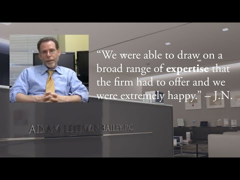 “We were able to draw on a broad range of expertise that the firm had to offer and we were extremely happy.” – J.N. testimonial video thumbnail