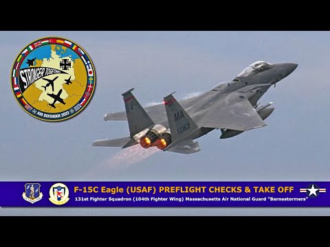 4K⁵⁰✈️🇺🇸F-15C Eagle (USAF)_86-0163_Take Off_131stFS/104thFW MANG "Barnestormers" (ETNH)