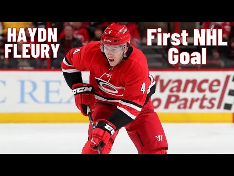 Haydn Fleury #4 (Carolina Hurricanes) first NHL goal Oct 18, 2019