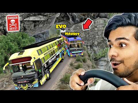 PRAKASH VEGA BUS on MOST DANGEROUS ROAD CONVOY