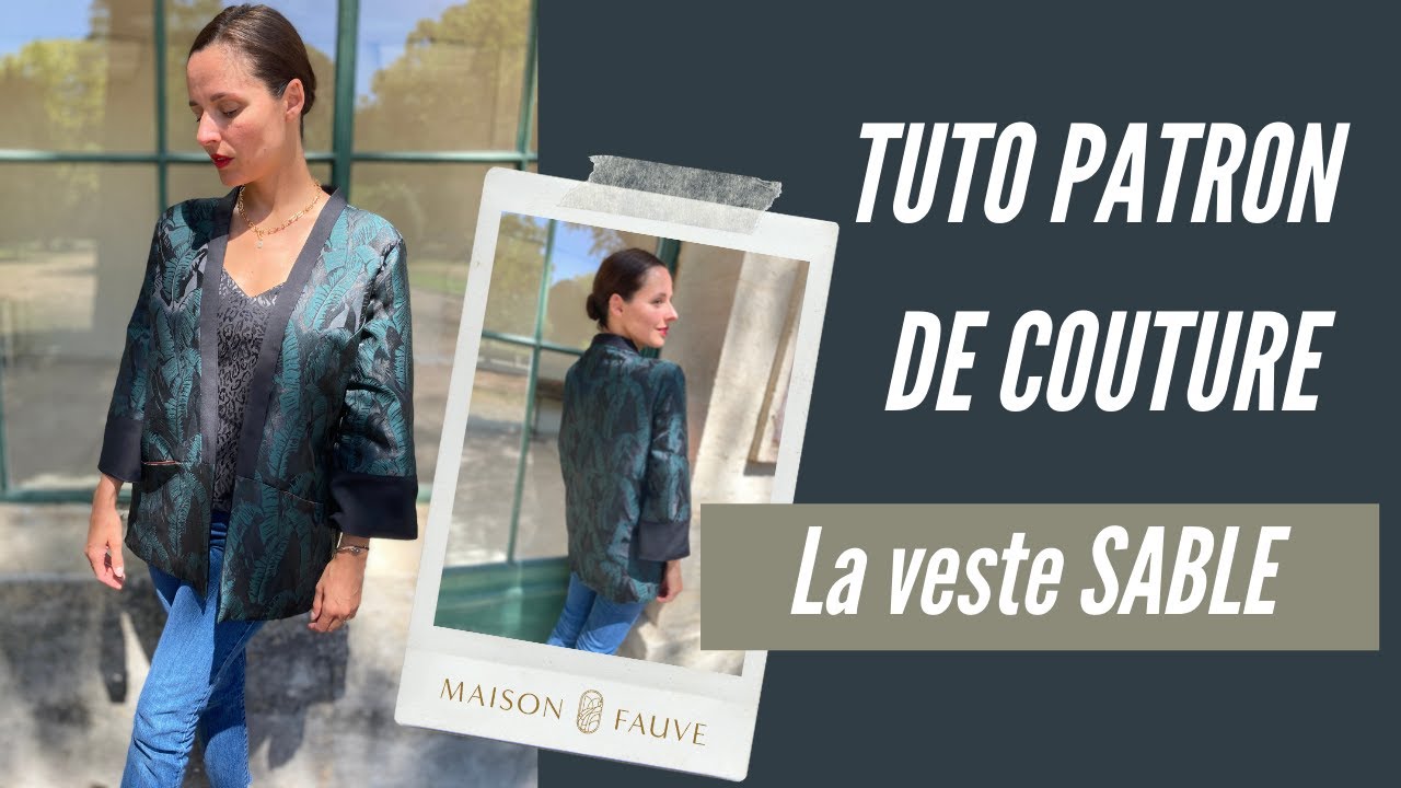 Patron couture veste Sable / PDF (A4, A3, A0, US Letter) – Tailles 34 à 56 – Cadres, Calques par Taille, Vidéoprojection