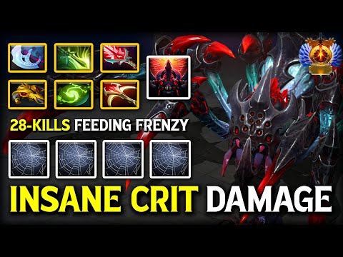 28-KILLS FEEDING FRENZY Safelane Broodmother | Bloodthorn + Daedalus Build | Insane Crit Every Hit