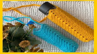 How to Crochet : Chevron  Stitch Water Bottle Cove