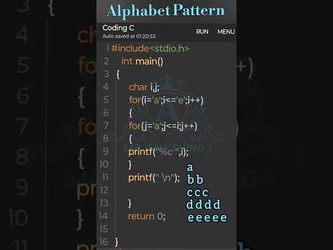 C Language Alphabet Pattern C Program Patterns C_programming_pattern