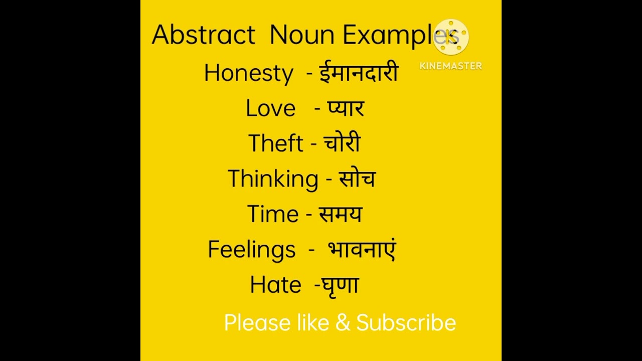 Abstract Noun Examples
