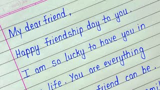 Friendship day message || Friendship day card writing || Message to friend || Happy friendship day