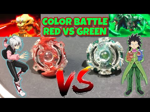 RED VS GREEN - Color BEYBATTLE: Storm Spriggan.M.Xt+ vs King Kerbeus.4Cross.Needle - Beyblade Burst