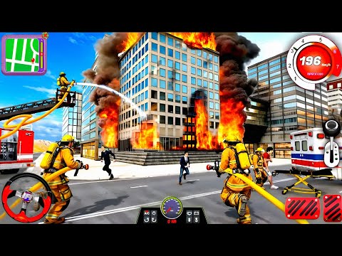 911 Emergency Firefighter Rescue 3D - Fire Truck Rescue Driving Simulator Gameplay