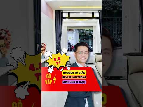 Bán nhà Hẻm Xe Hơi Thông Gò Vấp. 51m2 2 Tầng 3PN (1PN trệt), Sổ riêng đẹp. 