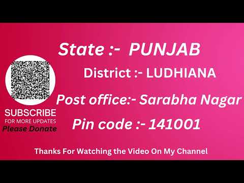 Punjab Ludhiana Sarabha nagar Ka pin code 141001 / Ludhiana Sarabha nagar ka post office