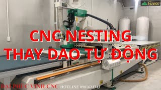 (Thực tế) Máy CNC Nesting thay dao tự động Holztek Pro-R1AF giao tại Bình Dương.